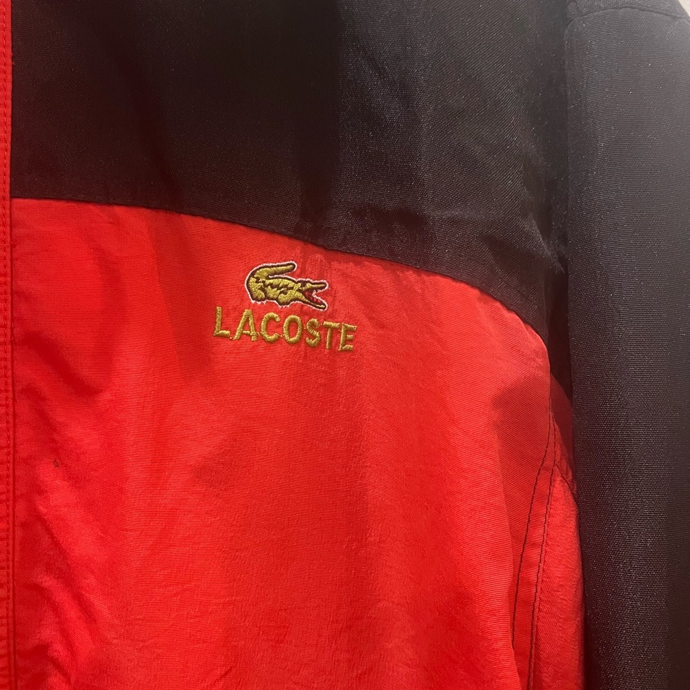 Vintage Lacoste Red & Black Windbreaker Jacket